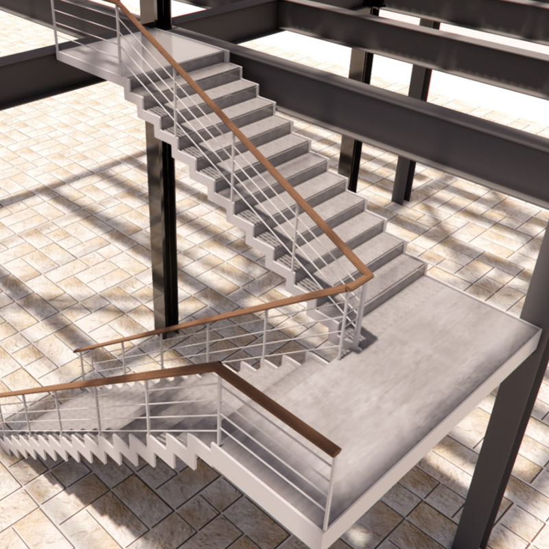Indoor and Outdoor Prefabricated steel stairs and landings